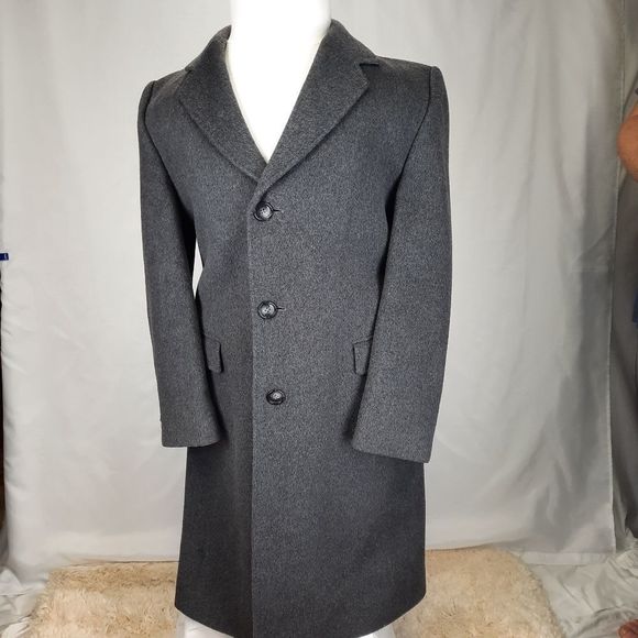 COPY - Adam Spencer wool cashmere top overcoat  40R gray buttons lining pockets… - Picture 7 of 16
